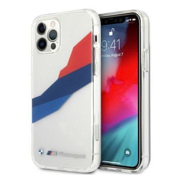 Bmw etui bmhcp12msktgt iphone 12/12 pro 6,1; transparentno trdo ohišje motorsport tricolor