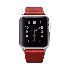 iCARER leather vintage zapestni trak iz pravega usnja za uro 3 38 mm / uro 2 38 mm / uro 1 38 mm rdeč (riw117-rd（38）)
