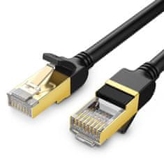 Ugreen NW107 Ethernet RJ45 okrogel omrežni kabel, Cat.7, STP, 2m (črn)