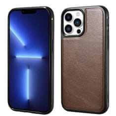 iCARER etui leather oil wax prevlečen z naravnim usnjem za iphone 13 pro rjav (ali1213-bn)