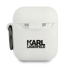 Karl Lagerfeld KLACA2SILCHWH AirPods ovitek bel/white Silikonski ovitek Choupette