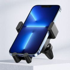 Ugreen Avtomobilski brezžični polnilnik Qi 15 W + držalo za telefon na rešetko, črn