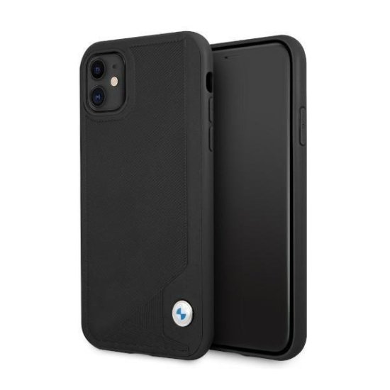 Bmw etui bmhcn61rcdpk iphone 11 6,1; / xr črn/črna trda torbica leather deboss