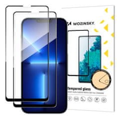 slomart wozinsky set 2x supermočno kaljeno steklo za celoten zaslon z okvirjem za iphone 14, iphone 13 pro / iphone 13 black