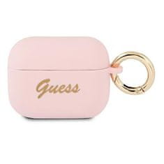 Guess GUAPSSSI AirPods Pro cover roza/pink Silikon Vintage Script