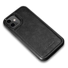 iCARER ovitek leather oil wax prevlečen z naravnim usnjem za iphone 12 mini črn (ali1204-bk)