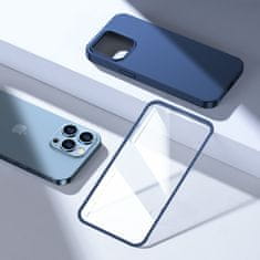 Joyroom Etui pokrowiec do iPhone 13 Pro Max obudowa na tył i przód + szkło hartowane niebieski