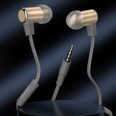 slomart dudao slušalke za ušesa z daljinskim upravljalnikom in mikrofonom 3,5 mm mini jack zlate barve (x13s)