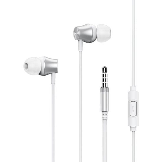 REMAX slušalke v ušesa z daljinskim upravljalnikom in mikrofonom mini jack 3,5 mm srebrne barve