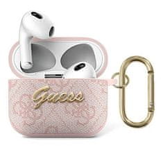 Guess GUA34GSMP AirPods 3 ovitek roza/pink 4G Script Metal Collection