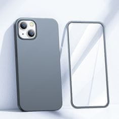 Joyroom Ohišje za iPhone 13 zadnji in sprednji pokrov + kaljeno steklo sivo