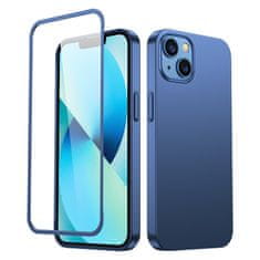 Joyroom Ohišje za iPhone 13 zadnji in sprednji pokrov + kaljeno steklo modro