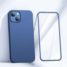 Joyroom Ohišje za iPhone 13 zadnji in sprednji pokrov + kaljeno steklo modro