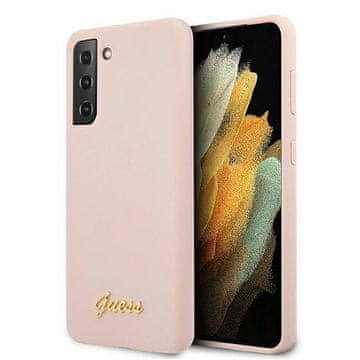 Guess GUHCS21MLSLMGLP S21+ G996 roza/pink trdi ovitek Silikonski napis Kovinski logotip