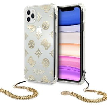 Guess GUHCN65KSPEGO iPhone 11 Pro Max 6,5" zlati trdi ovitek Peony Chain Collection