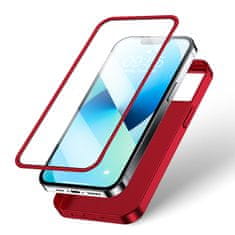 Joyroom Etui pokrowiec do iPhone 13 obudowa na tył i przód + szkło hartowane czerwony