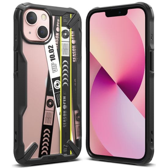 shumee Armoured etui z okvirjem za iPhone 13 mini Fusion X Design Ticket band, črn