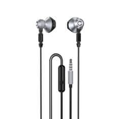 DUDAO Metalski slušalke z žico, 3,5 mm mini jack, sive