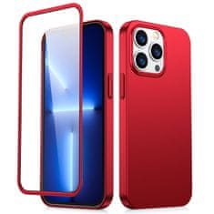 Joyroom Etui pokrowiec do iPhone 13 Pro Max obudowa na tył i przód + szkło hartowane czerwony