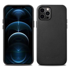 iCARER case leather ovitek iz pravega usnja za iphone 12 mini črn (wmi1215-bk) (združljiv z magsafe)