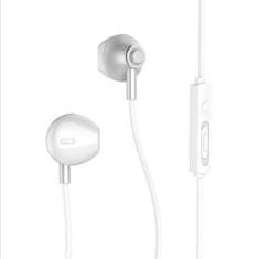 REMAX RM-711 slušalke v ušesa z daljinskim upravljalnikom in mikrofonom srebrne barve