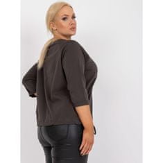 RELEVANCE Ženska plus velikost bluza z bleščicami MAILEEN khaki RV-BZ-7578.66_385064 Univerzalni