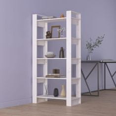 Vidaxl Knjižna omara/pregrada bela 80x35x160 cm trden les