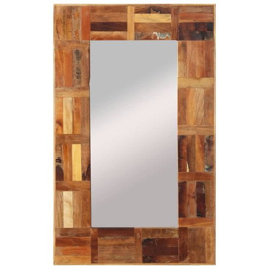 Vidaxl Stensko ogledalo iz predelanega lesa 50x80 cm
