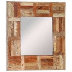 Vidaxl Stensko ogledalo iz predelanega lesa 50x50 cm