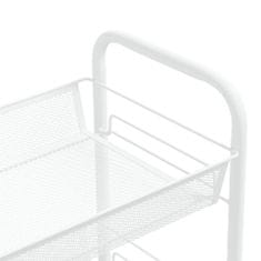 Greatstore 5-nadstropni kuhinjski voziček bel 46x26x105 cm železo