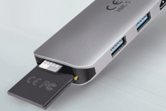 AXAGON priklopna postaja 5v1, 2x USB 3.2, 20 cm, USb-C, PD 100W (HMC-5)