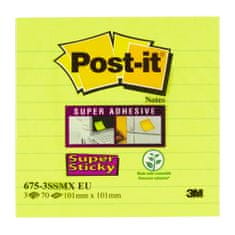 3M Post-it Super Sticky lističi, močni, črtni, barvni