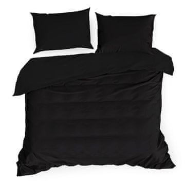 shumee Bombažna posteljnina 160x200 črne barve