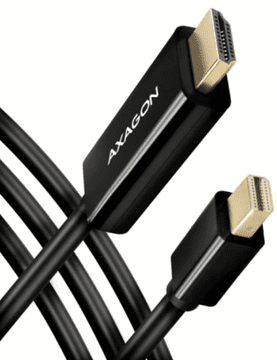 AXAGON DisplayPort 1.2 (M) na HDMI 1.4b (M) kabel, 4K/30Hz, 1,8 m, črn (RVD-HI14C2) - Odprta embalaža
