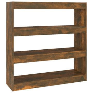 Vidaxl Knjižna omara/pregrada dimljeni hrast 100x30x103 cm