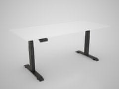 MS VISCOM Dvižna miza s ploščo v dekorju bela - 1600 x 800 mm, črno podnožje