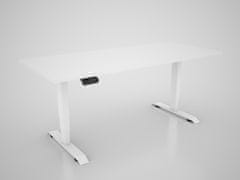 MS VISCOM Dvižna miza s ploščo v dekorju bela - 1800 x 800 mm, belo podnožje