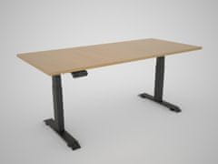 MS VISCOM Dvižna miza s ploščo v dekorju bukev - 1800 x 800 mm, črno podnožje