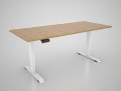 MS VISCOM Dvižna miza s ploščo v dekorju hrast - 1800 x 800 mm, belo podnožje