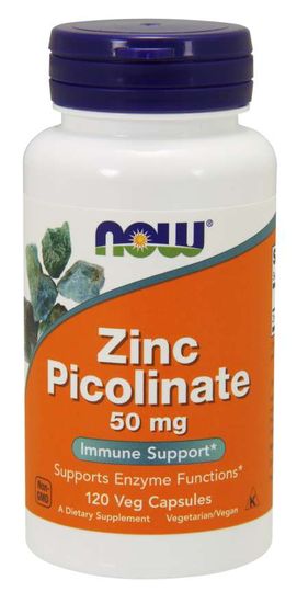 NOW Foods Cinkov pikolinat, 50 mg, 120 zeliščnih kapsul