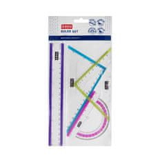 Spokey EASY Komplet šolskih in risalnih ravnil, 20 cm