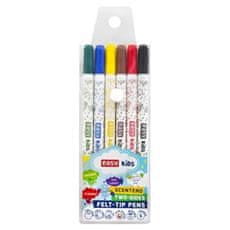 EASY Kids TWIN Dvostranski dišeči markerji, pralni, 6 barv