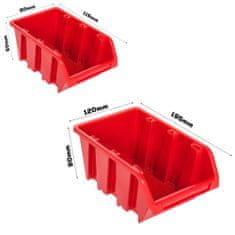 botle Komplet plošč z držali za orodje 173 x 78 cm z 50 kos Škatla viseče Rdeča škatle plastika XL