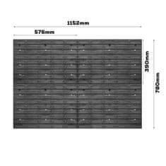 botle Komplet plošč z držali za orodje 115 x 78 cm z 68 kos Škatla viseče Modra škatle plastika