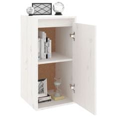 Vidaxl Stenska omarica bela 30x30x60 cm trdna borovina