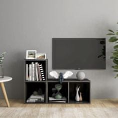 Vidaxl TV omarice 2 kosa visok sijaj sive 72x35x36,5 cm iverna plošča