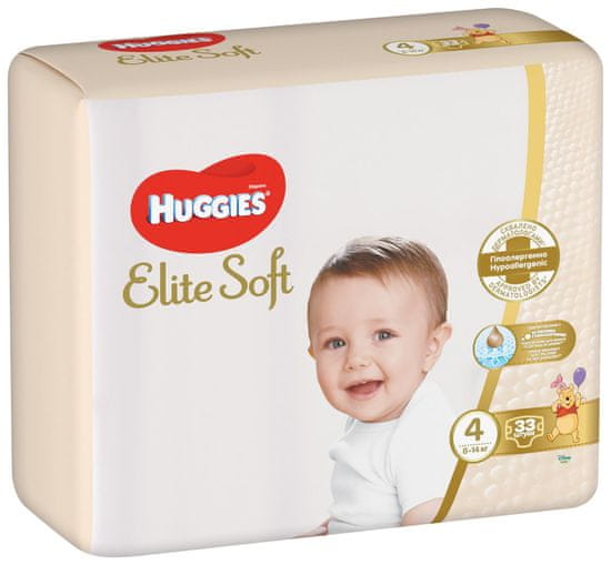 Huggies Elite Soft pleničke, velikost 4, 8-14 kg, 132 kos