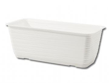 NOHEL GARDEN Plastični balkonski koritnik SAHARA s podstavkom, bel, 50 cm