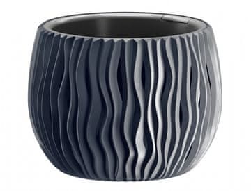 eoshop Pokrov za cvetlični lonec PEŠČENA SKLEDA 2v1 plastika mat d24x16cm