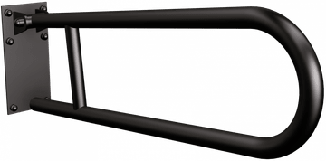 ANDEX Polkrožni tečajni ročaj s ploščo Črna 820NG (črno nerjavno jeklo)